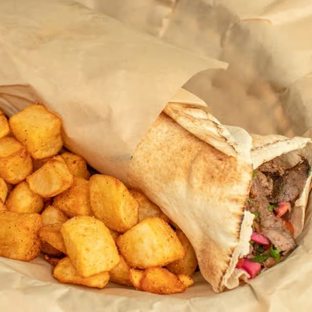 Beef Shwarma Sandwich Combo.
